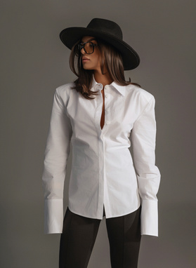 Corset Shirt with Back Lacing MADISON SHIRT White