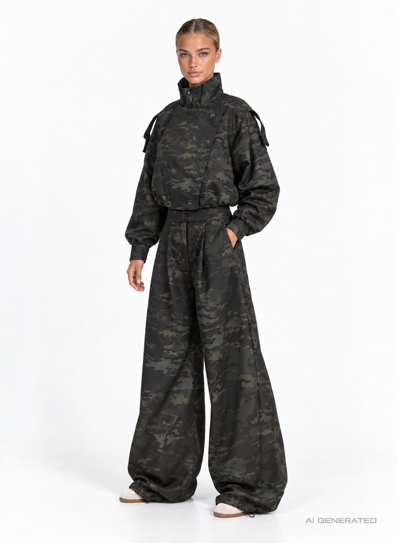 Black and green camo trousers COMMAND PANTS
