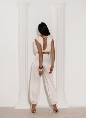LUNA SET Blouse and Pants Set, Apricot