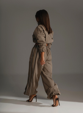 ONYX SET ecru sweatshirt and wide-leg trousers