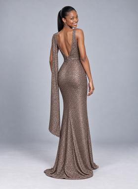 Długa cekinowa sukienka CRYSTAL FEVER MAXI DRESS srebrny