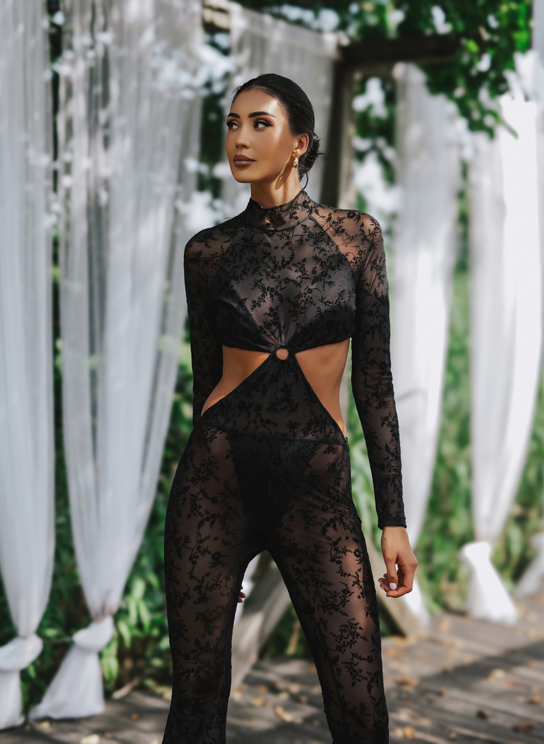 ISOLA JUMPSUIT Black Lace Jumpsuit