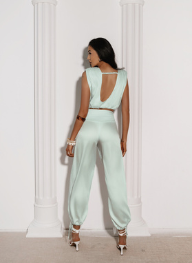 LUNA SET Blouse and Pants Set in Pistachio