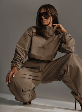 ONYX SET ecru sweatshirt and wide-leg trousers