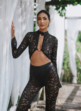 ISOLA JUMPSUIT Black Lace Jumpsuit