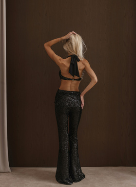  STARFALL JUMPSUIT Sequin Jumpsuit Black