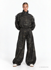 Spodnie moro COMMAND PANTS czarno-zielone