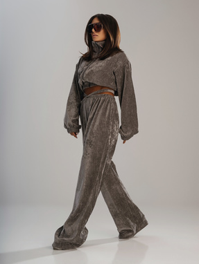 Dres welurowy OFF DUTY SET szary