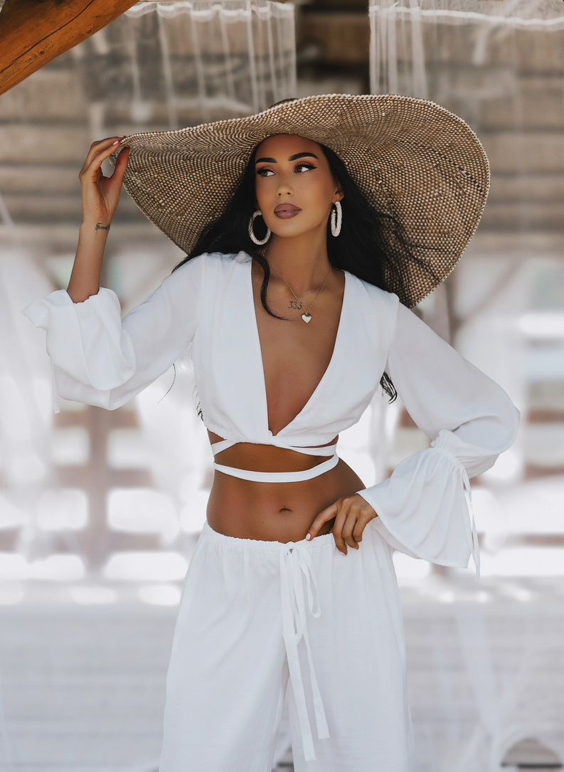 UNTAMED SET Blouse and Pants Set, White