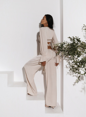 UNTAMED SET Blouse and Pants Set, Light Beige