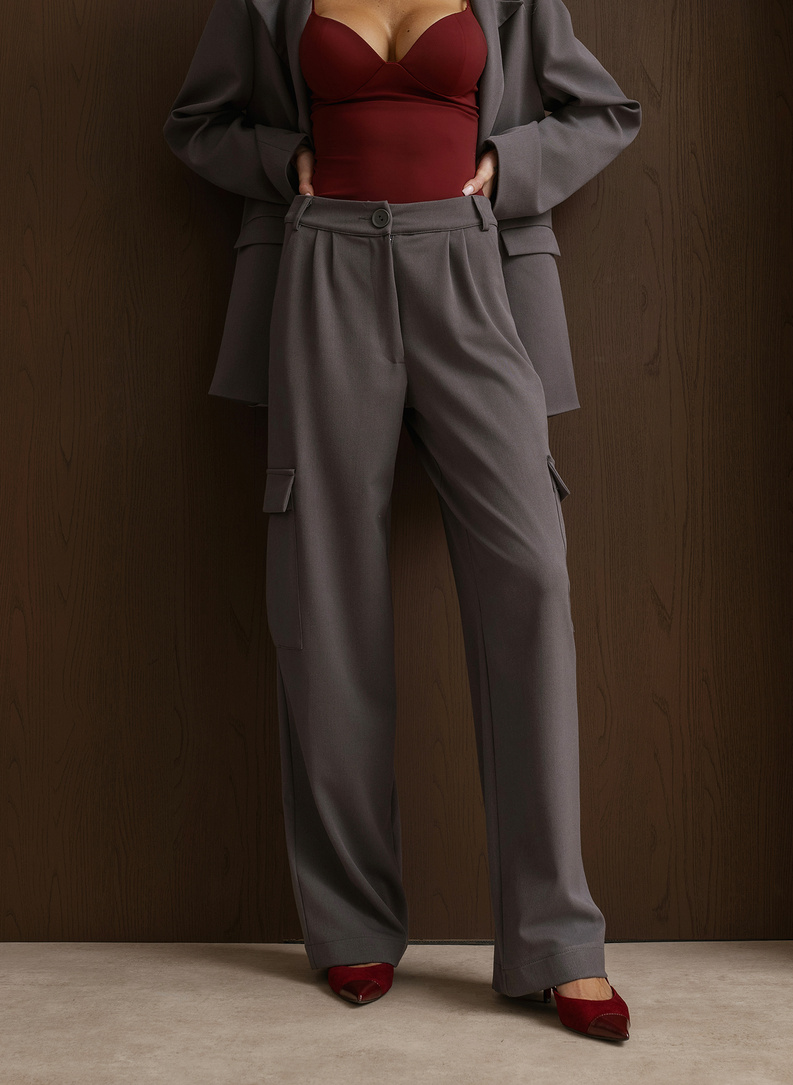 Spodnie damskie HIGH SOCIETY PANTS szare