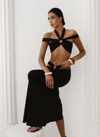 Długa sukienka TULUM DRESS czarna