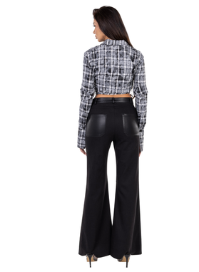 Fitted Checked Shirt URBAN BLOUSE black