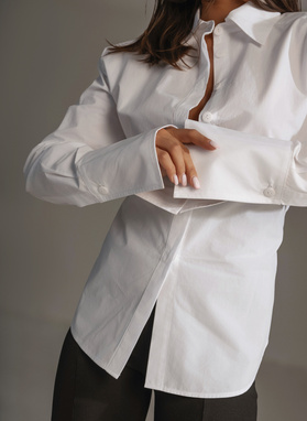 Corset Shirt with Back Lacing MADISON SHIRT White