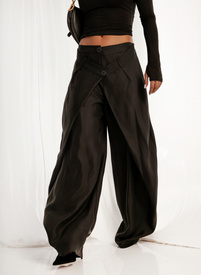 Szerokie czarne spodnie CITY ATTITUDE PANTS