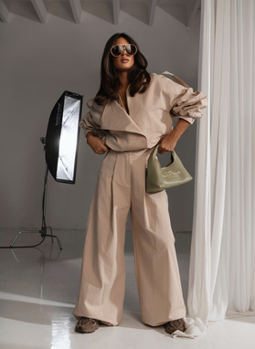 Beige RAVON SET sweatshirt and trousers