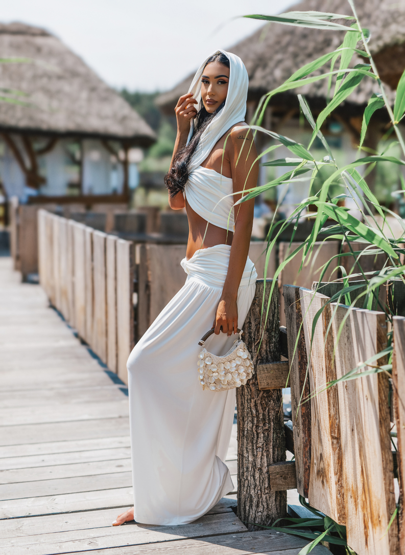 RIVIERA MUSE SET Top and Pants Set in Ecru