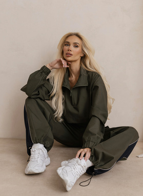 UPTOWN REBEL PANTS olive-navy sports pants
