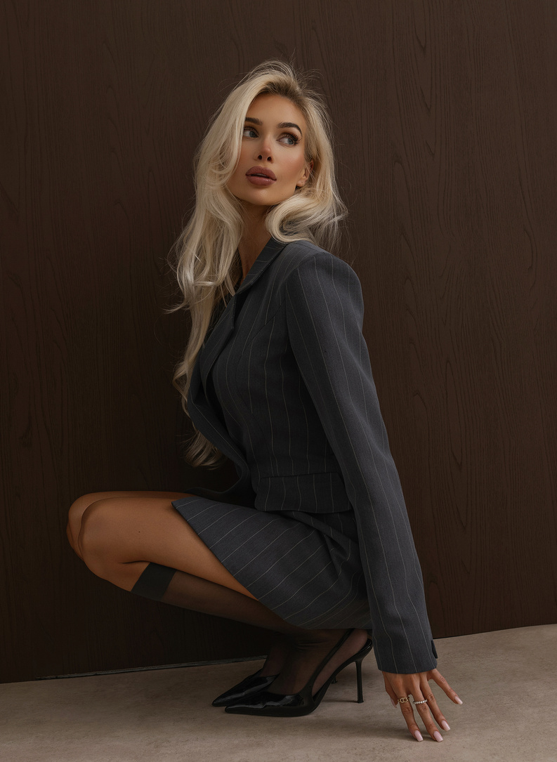 BELLA NOTTE DRESS grey blazer