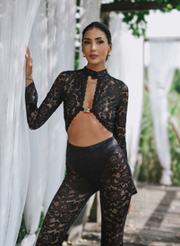 ISOLA JUMPSUIT Black Lace Jumpsuit