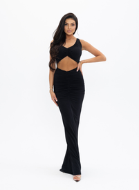 AMARA DRESS, a long dress in black