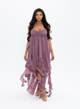 PEARL DRESS MAXI pudrowy róż